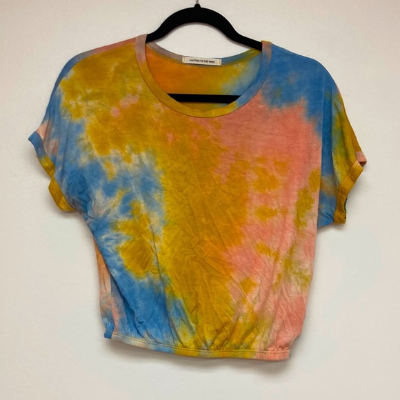 Medium tye dye cropped tee with elastic - Picture 1 of 2